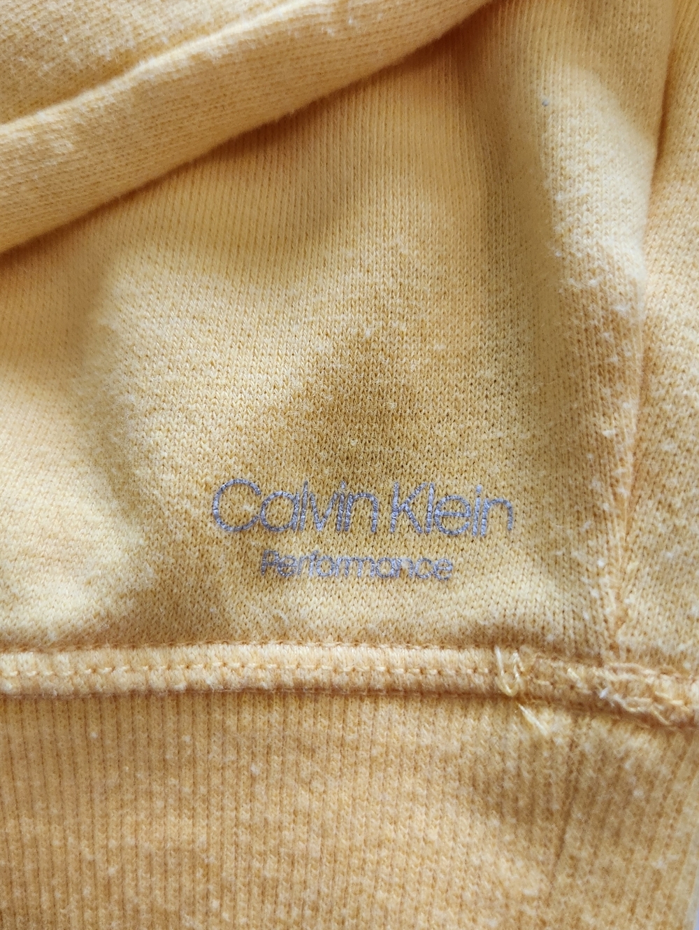 Calvin Klein Yellow Logo Slightly Cropped Crew neck Sweater Size Xsmall - Picture 4 of 8